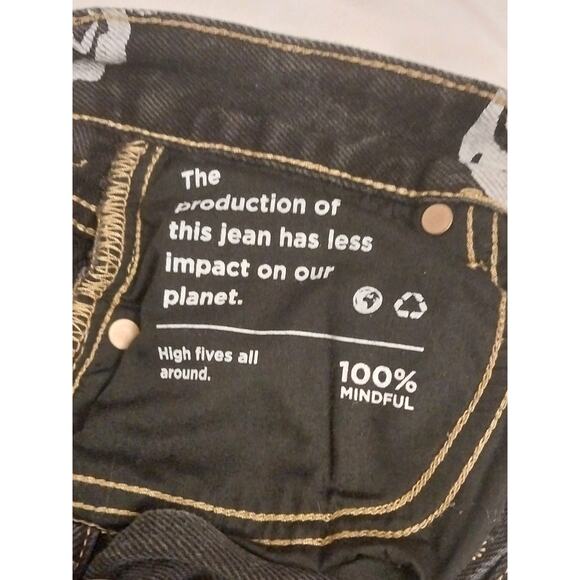 PacSun High Rise Straight Leg Black Jeans Silver Butterfly Print Junior Size 25 - Picture 10 of 14